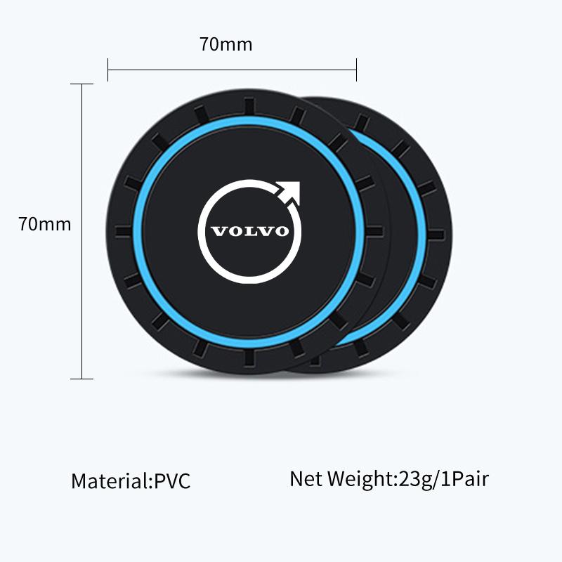 xvrsc3 2PCS Available in Multiple Colors Silicone material Water Coaster For Volvo C30 T6 XC90 XC60 S60 C70 XC40 S80 S40 AWD V90 S90