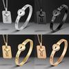 Lock and Key Couple Jewelry Bracelet Stainless Steel Key Pendant Necklace Jewelry Gift