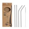 1set Stainless Steel  Straws with Brush - Set of 5 - Reusable and Washable,Perfect for Smoothies Milkshakes Tea Juice