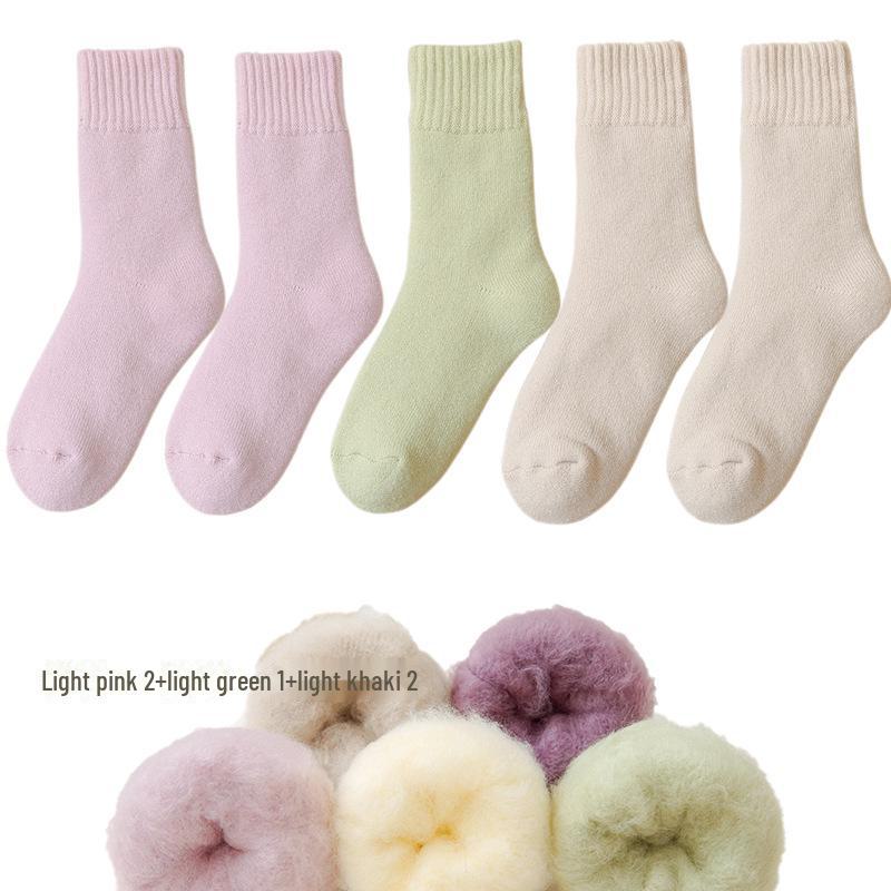 Женские флисовые носки Zhuji средней длины: Плотный, теплый бархат для осени/зимы — идеально подходит для сна и родов