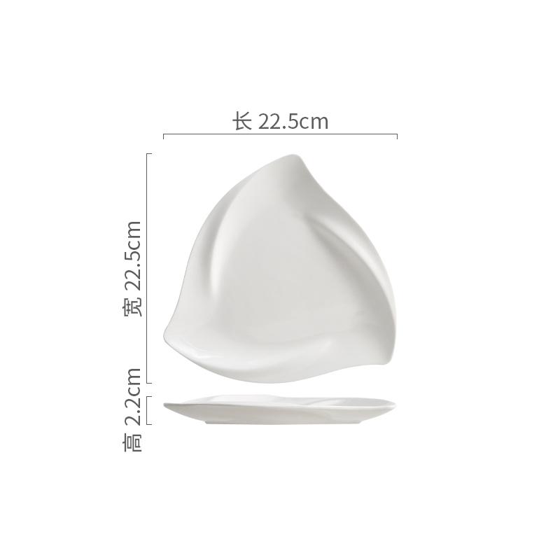 Нестандартная треугольная тарелка Керамическая десертная тарелка Суши-тарелка Салатные тарелки Сервировочные тарелки Специальная посуда для молекулярной кухни