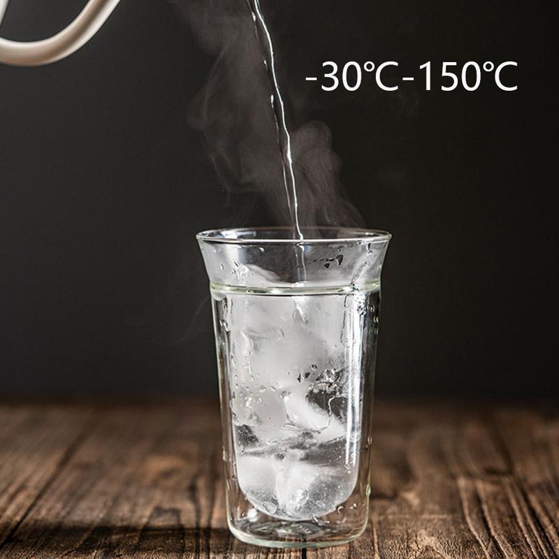 FOME 1/2pcs Double-walled Glass Coffee Cup Clear Insulated Espresso Cups Heatresist Milk Teacup Brandy Wine Drinking Glasses