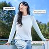 MINISO Женская хлопковая полосатая футболка с длинным рукавом и снежинками