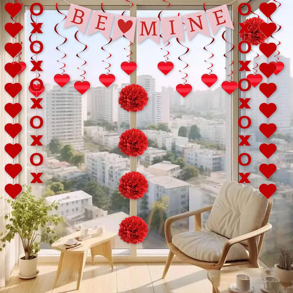 Аксессуары ко дню святого Валентина, наборы для украшения праздничной вечеринки с гирляндами и баннерами, реквизит для празднования годовщины свадьбы
