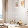 36-Panel Modular Metal Small Pet Playpen with Door, White