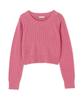 Jill by Jill Stuart Women's Mini Cable Logo Knit Sweater, Pink