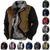 Men's Winter Halloween Casual Print Long Sleeve Button Thick Coat