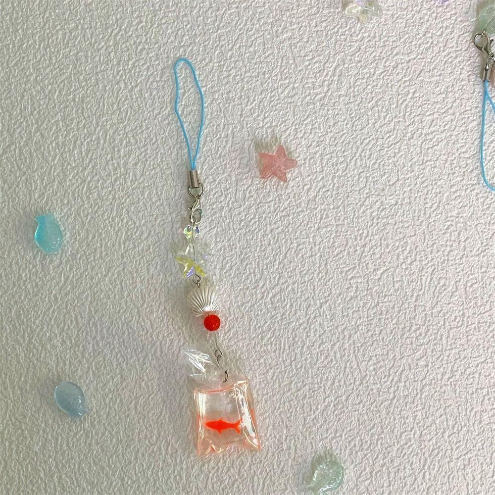 Золотая рыбка ремешок для телефона телефон подвеска бисерная цепочка для мобильного телефона Y2k шнурок для ключей