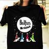 Верх Санта The Beatles Идут по Abbey Road Рождество, Размеры от S до 5XL Унисекс Футболка