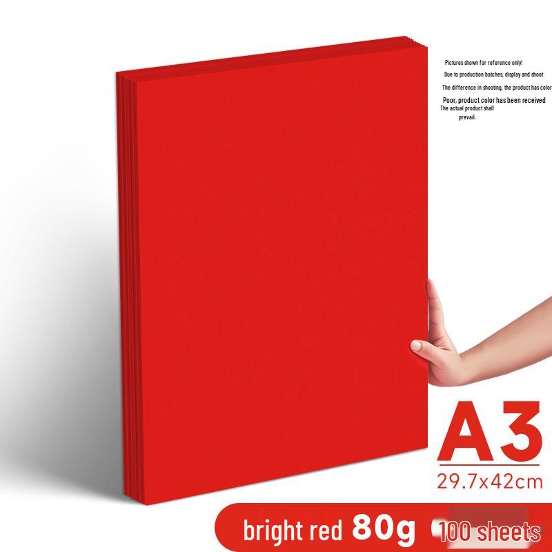 Ярко-красная бумага формата A4/A5, 70 г/м², для печати, офиса и рукоделия