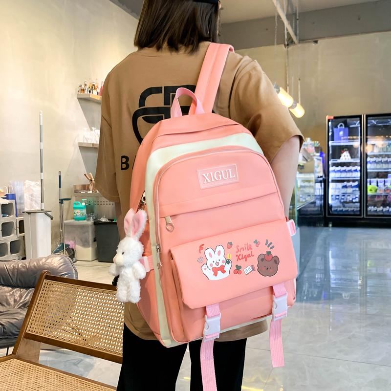 Four-Piece Backpack Set Junior High School Students' Lightweight Schoolbag Women's Large Capacity Backpack for Grade Three To Five and Six