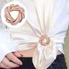Elegant Luxury Scarf Ring Clip Round Shining Rhinestones Inlaid Side Waist Tightener Clip Clothing Wrap Holder Circle Clip Belt Buckle