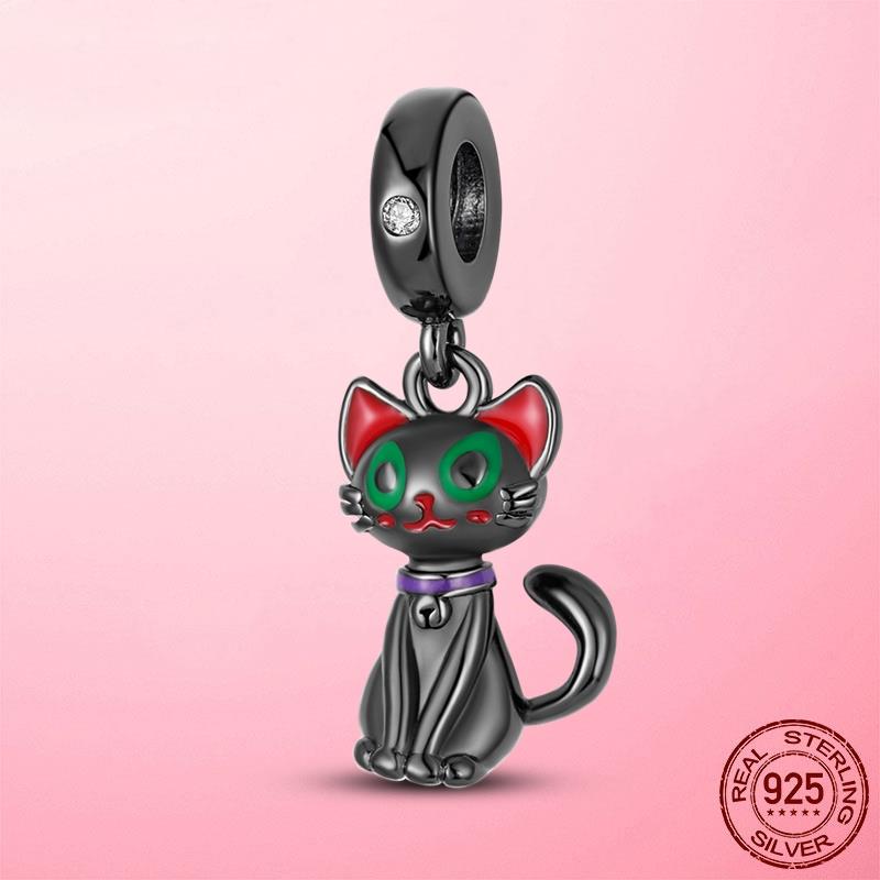 Медный Кулон Кот и Кошка Котёнок в Форме Сердца Подвеска Бусины Аксессуары Браслеты Браслет Украшения Ювелирные изделия Вечеринка в честь Годовщины