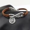 Кожаный браслет «Бесконечная любовь» с лошадью и подковой для женщин и мужчин, копыта, счастливый подарок, браслеты с подвесками в виде четырехлистного клевера