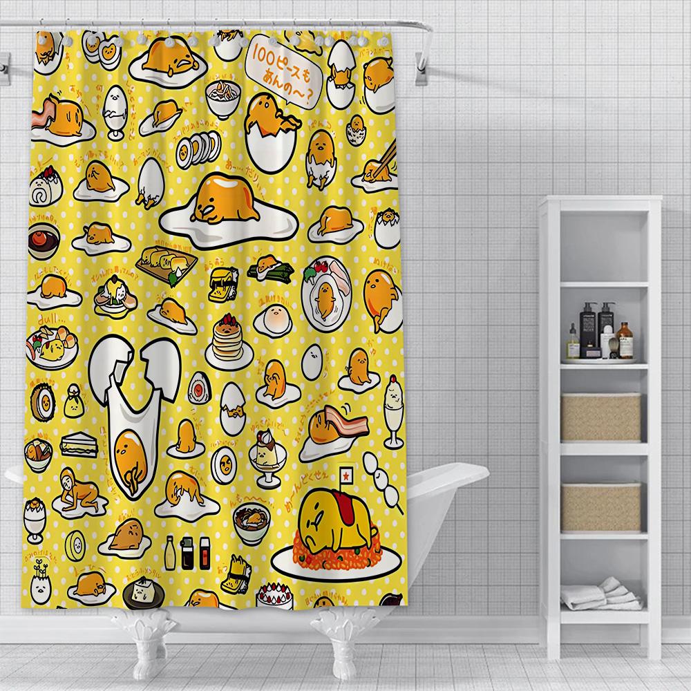 Cartoon G-Gudetama Shower Curtain Waterproof Polyester Fabric Paint Colorful Bath Curtains Home Bathroom Decor Curtain With Hook