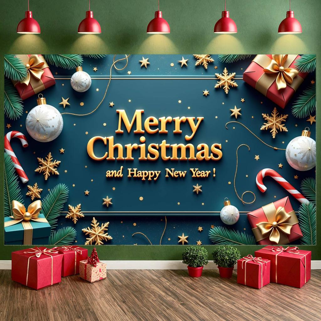 Holiday Banner Snowflake Design Christmas Banner Xmas Banner Christmas Ball For Company Annual Party Holiday Event Holiday