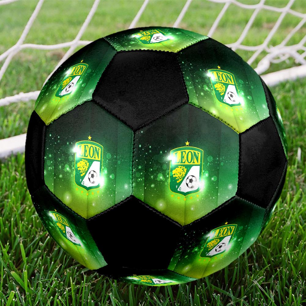 Club León Soccer Ball Colorful All Ages Machine Stitched PVC Competition Ready Durable High-Bounce.SIZE5