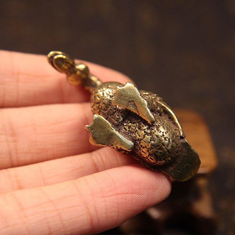 Antique Copper Small Duck Figurines Ornaments Handmade Brass Animal Crafts Tea Table Pet Home Decor Accessories Desk Decorations