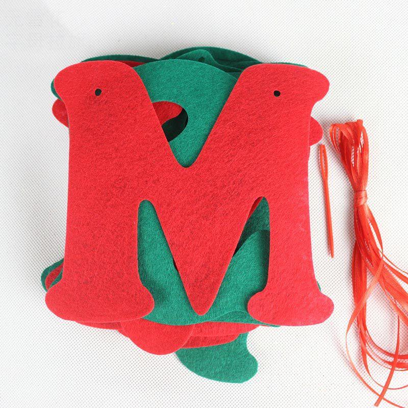 Festive Merry Christmas Bunting Hanging Banner Flag For Xmas Party Decoration