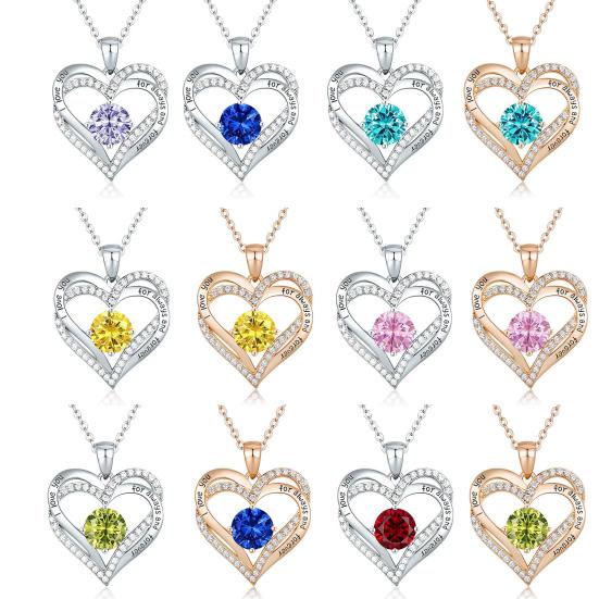 Shining Adjustable Women Necklace Gift Forever Love Heart Pendant Necklace Jewelry Accessories