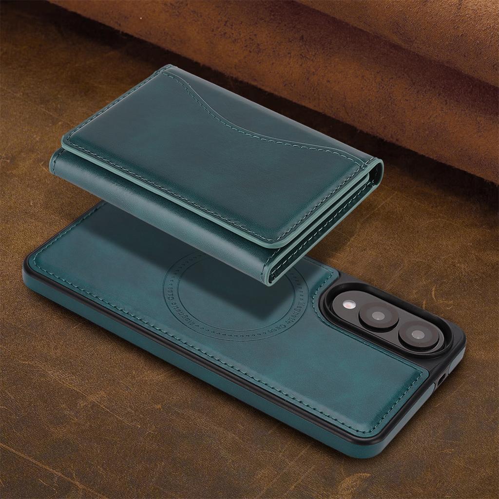 Магнитный чехол-кошелек 2-в-1 для серии Samsung S24-25, противоударный и с RFID-блокировкой, отделение для 9 карт и подставка