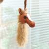 Soft Horse Plush Toy Fluffy Mascot Pony Doll Funny Pony Head Pendant  Jewelry Accessories