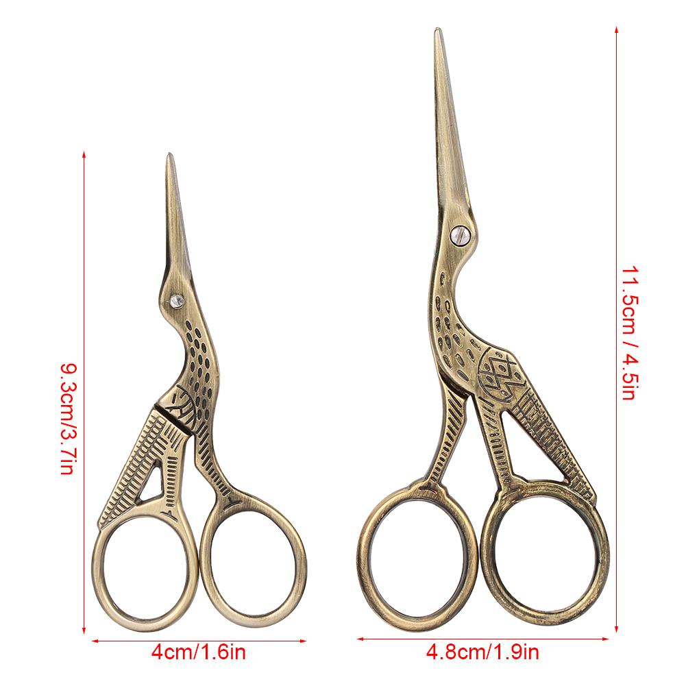 Stainless Steel Cutting Crane Sewing Scissors, Retro Bronze, with Two Sizes,   and Practical