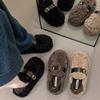 Lamb wool shoes women wear European products in winter, piled bean shoes keep warm, thick soles increase height, pregnant women's cotton shoes