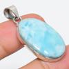 Подвеска из стерлингового серебра 925 пробы с драгоценным камнем Natural Republic Larimar 1,75 дюйма O7O85