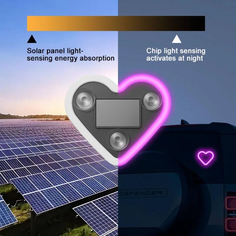 Wireless Heart-shaped Neon Light LED Illumination Triangle Window Light Rear Window