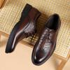Autumn 2025 Men's Luxury Leather Brogue Shoes - Breathable, Lightweight, Lace-Up Design
