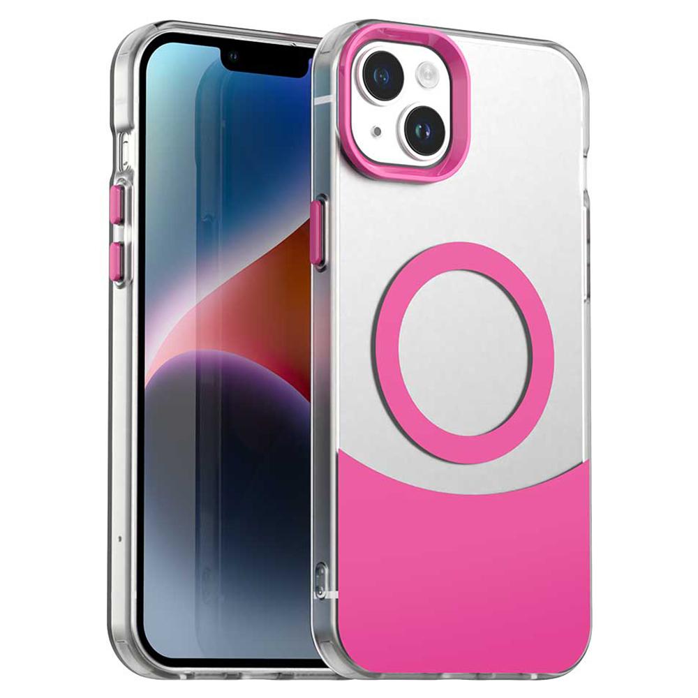 For iPhone 14/13 Case Compatible with MagSafe Color Splicing IMD TPU+PET+PC Mobile Cover