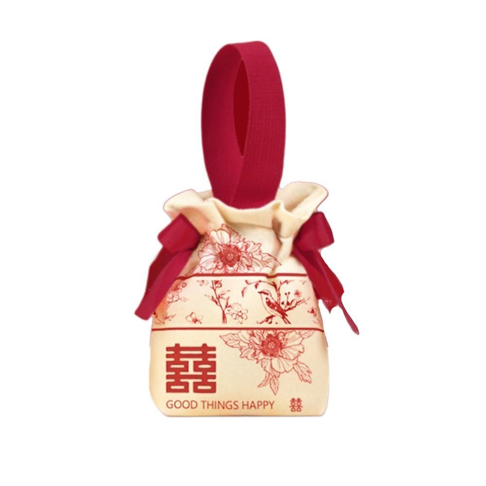 Свадебный мешочек для конфет с бантом Холщовая сумка в китайском стиле Милая маленькая сумочка на запястье Вечеринка