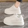 Fashion Women's White PU Leather Platform Sneakers Thick Bottom Non Slip Sports Running Shoes for Women 2025 Fashion Zapatillas De Mujer