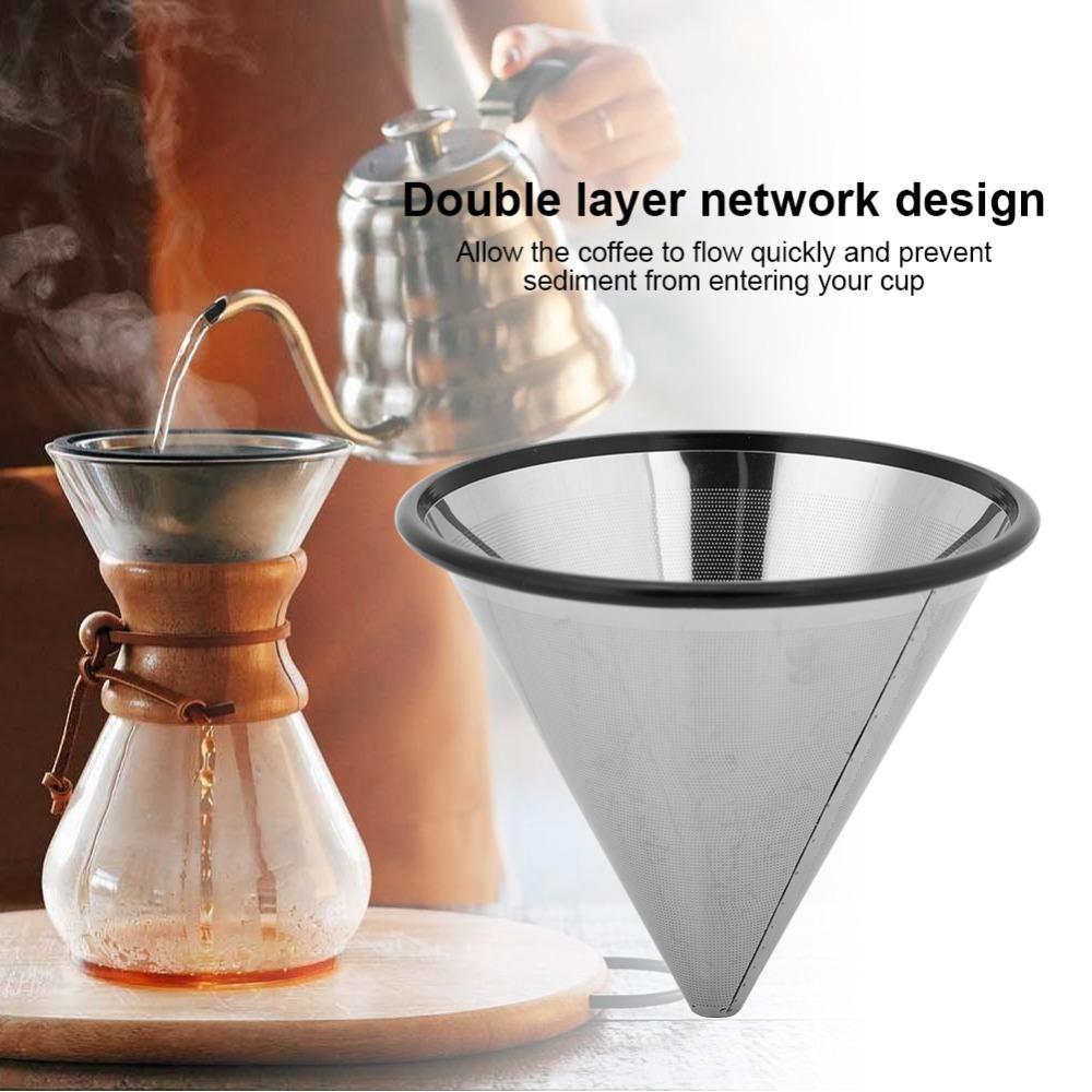 Metal Base Stainless Steel Coffee Filter Stainless Steel Coffee Mesh Strainer Single Cup Brewing