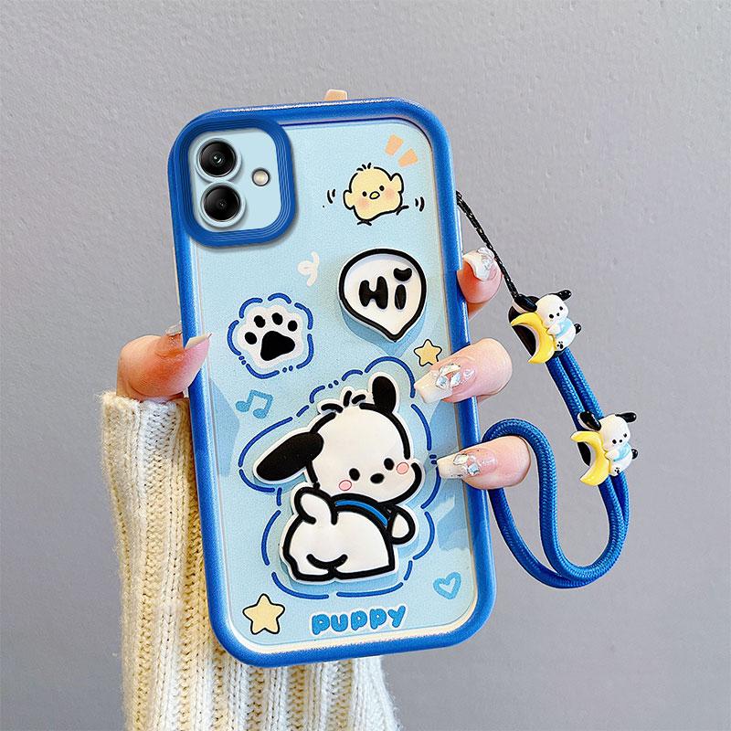 KEYSION Shockproof Case for Samsung A06 4G A05 A04 A04e with Lanyard Silicone Cute 3D Cartoon Doll Phone Cover for Galaxy M04 F04