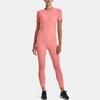 Under Armour Rush Series Solid Color Round Neck Short Sleeve T-Shirt Women Tops Victoria-Pink 1373929-603