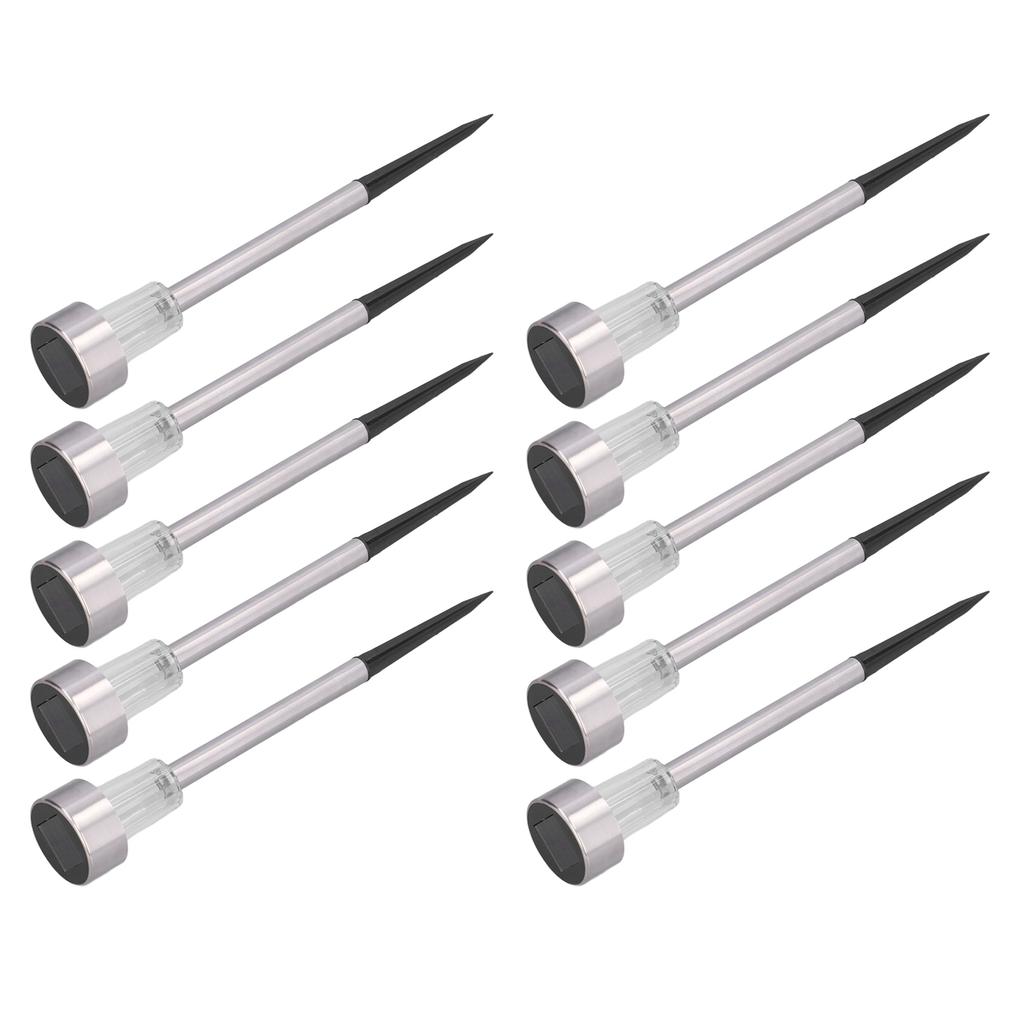 10Pcs Solar Lawn Lamp LED Landscape Garden Lights IP44 Waterproof Stainless Steel for Outside Yard