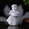 Resin Angel Statue Hug Heart Candlestick Shape Ornament Angel Sculpture Comfortable Feel Angel Ornament