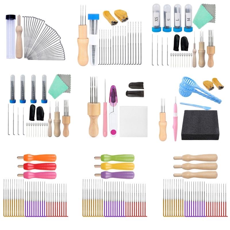 Felting Needle Kits with Wooden Handle for Needle Felting Beginner Felting Starter Kits for Beginner DIY Wool Craft