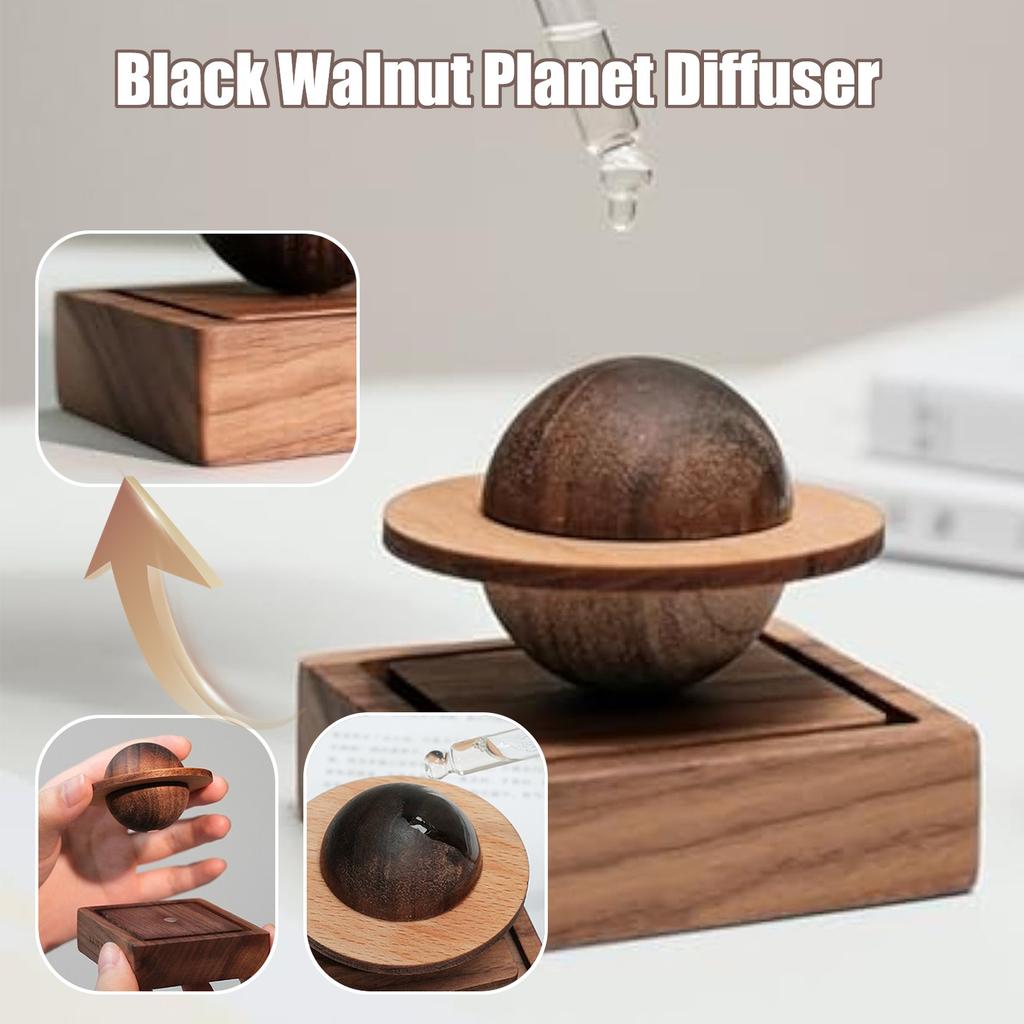 Black Walnut Planet Diffuser Wood Car Desktop Home Aromatherapy Oil Wooden Diffuser Ornaments