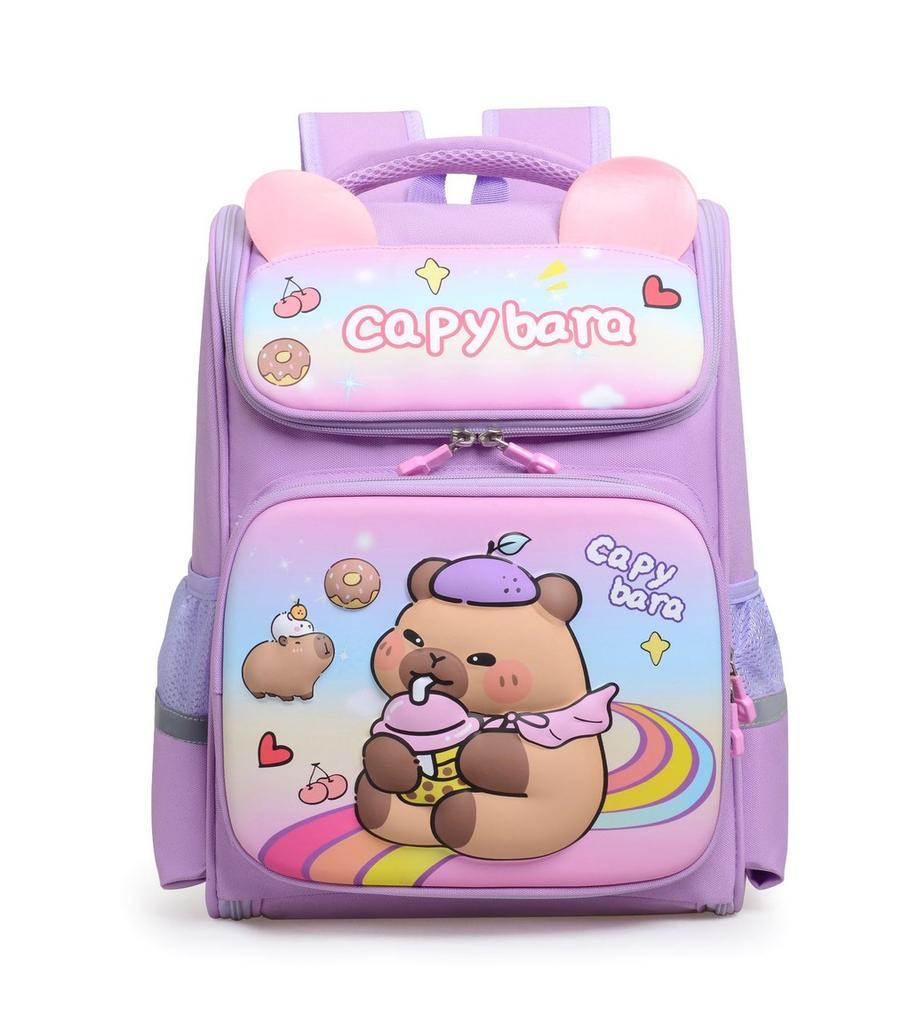 Capybara Children Backpack Rainbow Large Capacity Layered Storage Bag Gifts