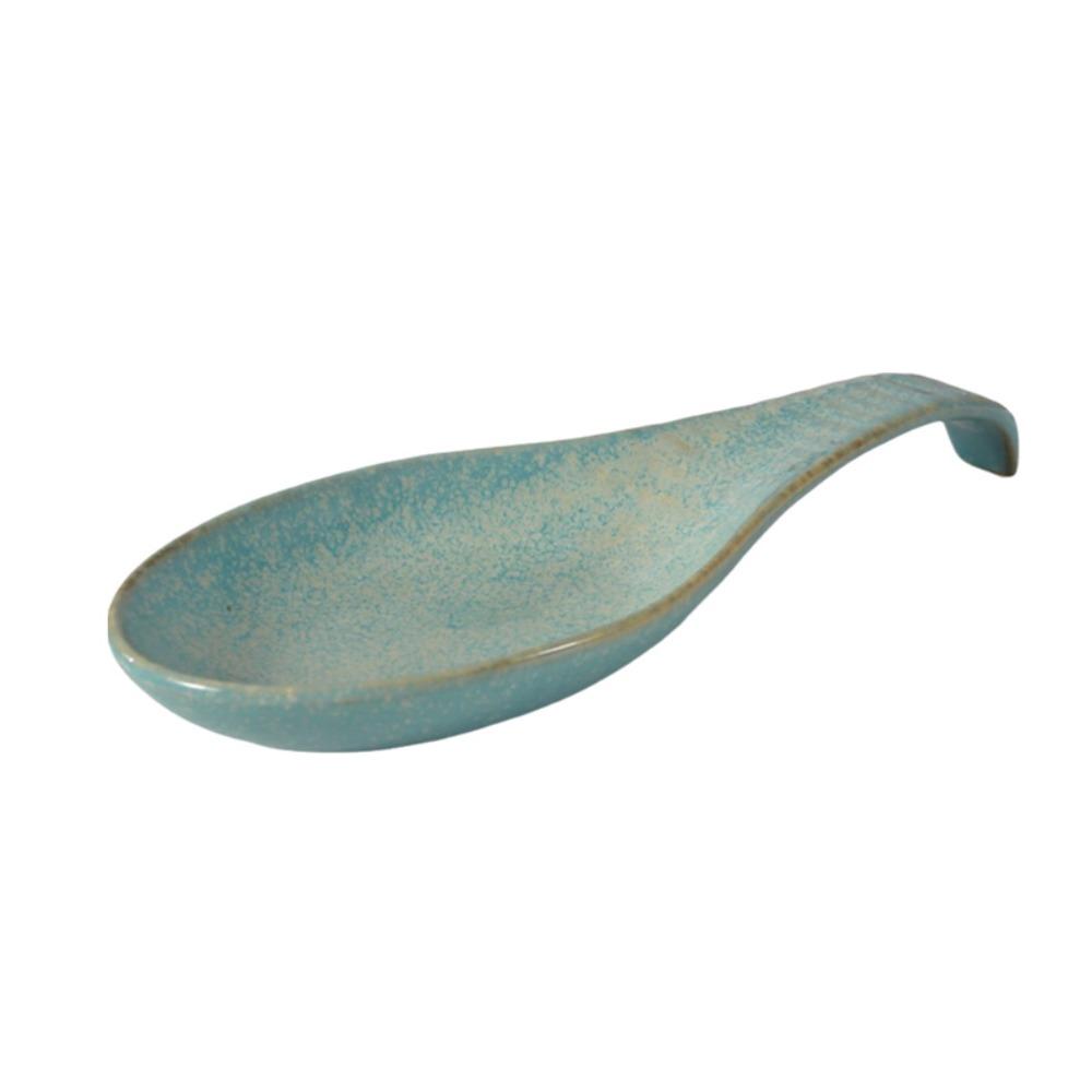 European Style Ceramic Spatula Rest Anti-skid Texture Ladle Holder Utensils Holder Easy To Clean