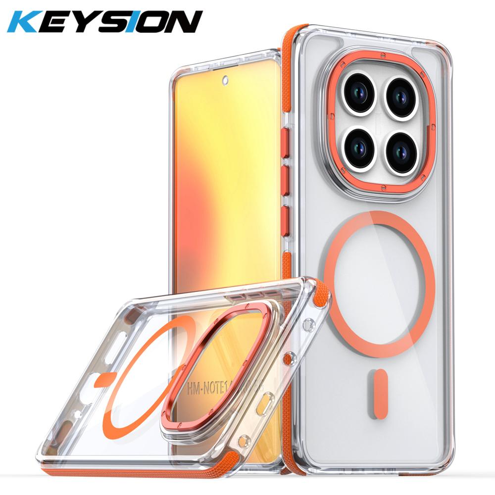KEYSION Transparent Magnetic Case for MagSafe for Redmi Note 14 Pro+ 5G Clear Shockproof Phone Cover for Redmi Note 14 Pro 4G