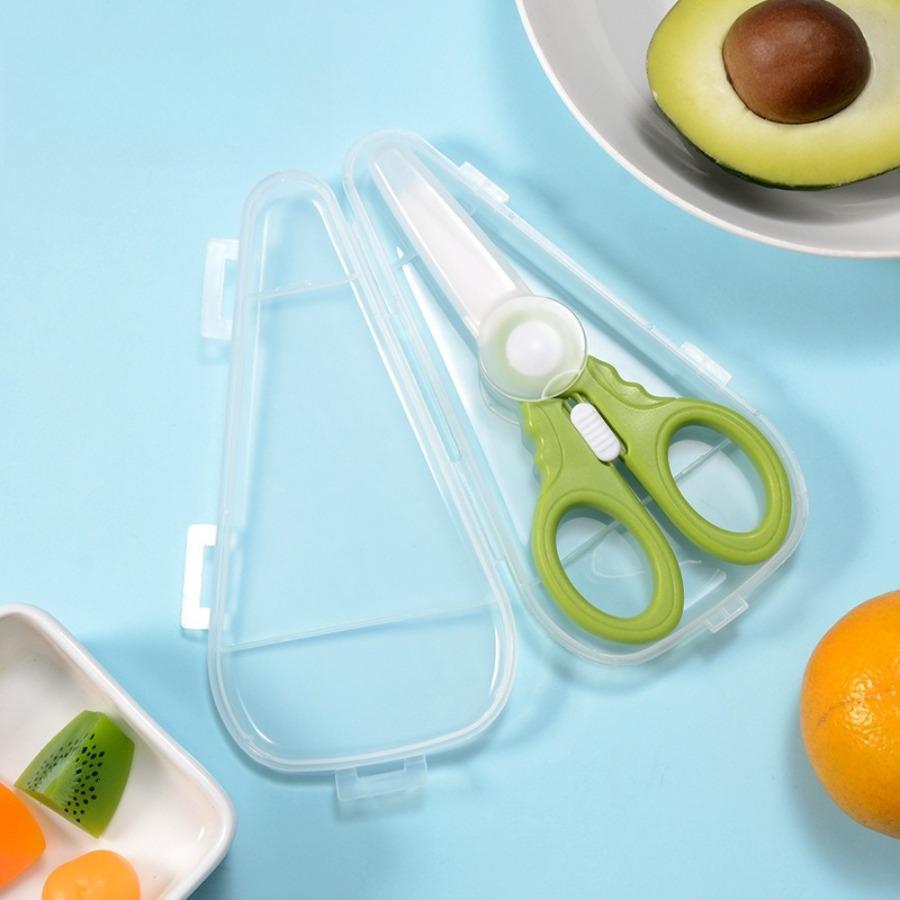 Ceramic scissors complementary food scissors meat scissors noodle scissors food scissors with storage box5