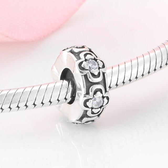 100 %Authentic Sterling Color Voguish Stylish Women Charms Spacer Stopper Beads Fit Original Charm Bracelets Jewelry MakingFashion Charm