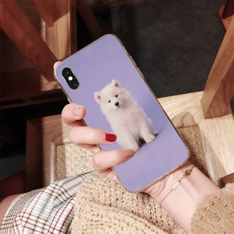 Милый Самоед Собака Чехол для Телефона Для iPhone 8 7 6 6S Plus X SE 2020 XR XS 14 11 12 13 Mini Pro Max Мобильный Чехол