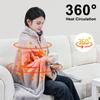 USB Heated Shawl Blanket 2-in-1 Wearable Electric Wrap with Zipper Quick Heat Wireless Heating Shawl for Office Travel Home Use