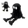 DIY Hand Painted White Mold 3D Printed Articulated Ghost Figurine, Movable Joint Toy, Funny Hooded Halloween Desk Decor Ornament for Desktop