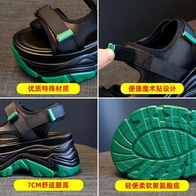 Новые сандалии на толстой подошве Velcro женские пляжные сандалии с мягкой подошвой интернет-знаменитости в кексах спортивные сандалии